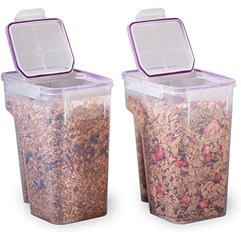 Snapware Airtight 2-Pack (22.8 Cup) Cereal Dispenser Storage Containers, Flip-Top Lid BPA Free, Plastic Containers For Cereal, Rice, Snack, Dry Food and Pantry Organization Cover
