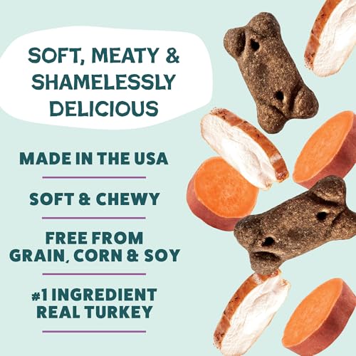Image of Shameless Pets Soft & Chewy Dog Treats, Talk'n Turkey Meaty Tenders, 8oz - Real Turkey is 1st Ingredient - Grain Free, No Corn or Soy - Digestive Support - for Small, Medium & Large Dogs