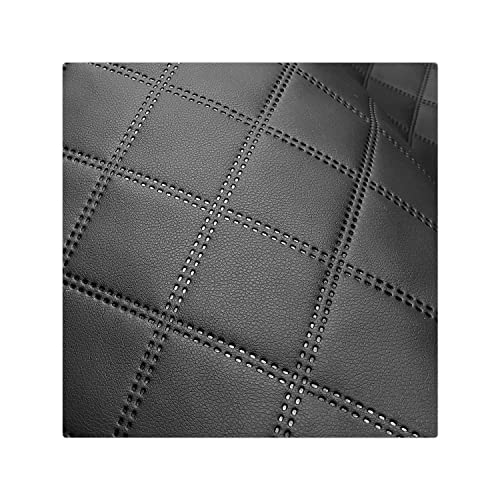Kunstleder Meterware Stoffe zum Nähen Schwarz Wasserdichte Polsterung (1 Stk- Breite: 140cm x Länge: 100cm) Polsterstoff Polster für Möbel Schuhe Handtaschen Steppung 7x7 cm