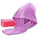 Produktbild Amacoam 2 bedeutet 2 Pieces Trockenes Haar Hut Dickes Handtuch Trockenes Haar Kappe Duschhaube Bademantel Magic Microfiber Bath Towel Hair Dry Hat Cap Quick Drying Lady Bath Tool (Licht lila, rot)
