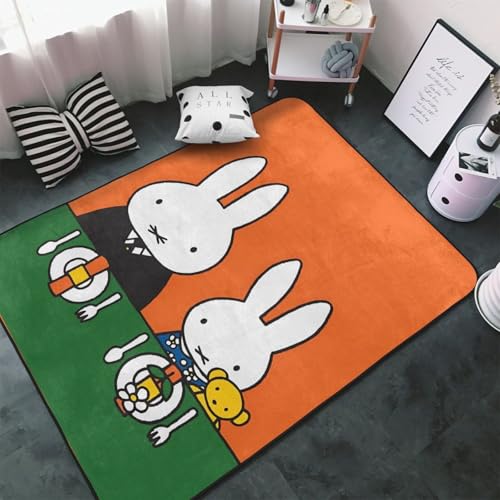 カーペット ミッフィー ラグ ラグマット 150×100cm おしゃれ 滑り止め 絨毯 じゅうたん 洗える 室内リビングマット 寝室 居間用 家庭用 オフィス用