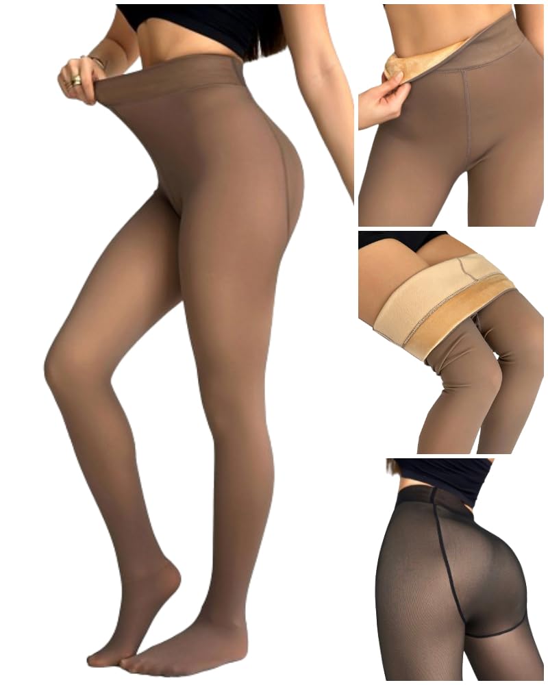 CHICME Paquete de 2 leggings mágicos con forro polar 2025, medias térmicas de cintura alta