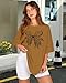 Womens Oversized Tshirt Graphic Tees Crew Neck Summer Short Sleeve Loose Fit Tops（Brown Butterfly, 3XL）