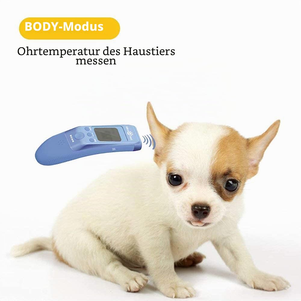 Haustier-Thermometer für Hunde, Katzen, Tiere mit 3 schaltbaren Modi, Körpermodi messen präzise Haustierohrtemperatur