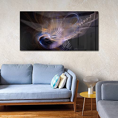 Art mural abstrait sur verre 140x70cm tableau salon et chambre - 4