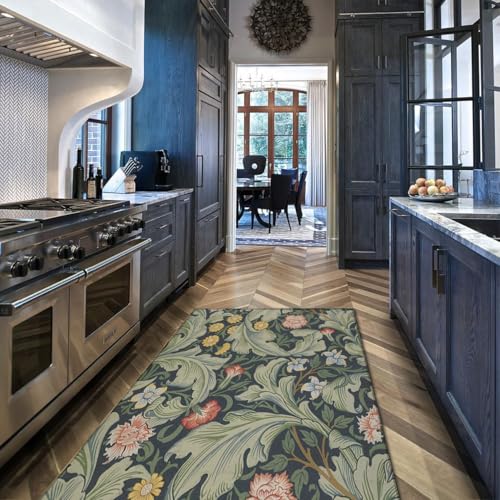 Tapis de salon William Morris vert sauge 180x270 cm lavable - 3