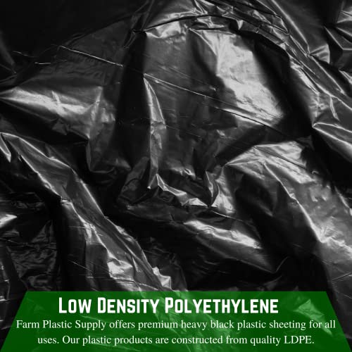 Farm Plastic Supply - Black Plastic Sheeting - 6 mil - (10' x 100') - Black Plastic Tarp, Polyethylene Vapor Barrier Plastic Sheeting, Black Painters Tarp, Roll of Heavy Duty Plastic by Farm Plastic Supply - Image 6
