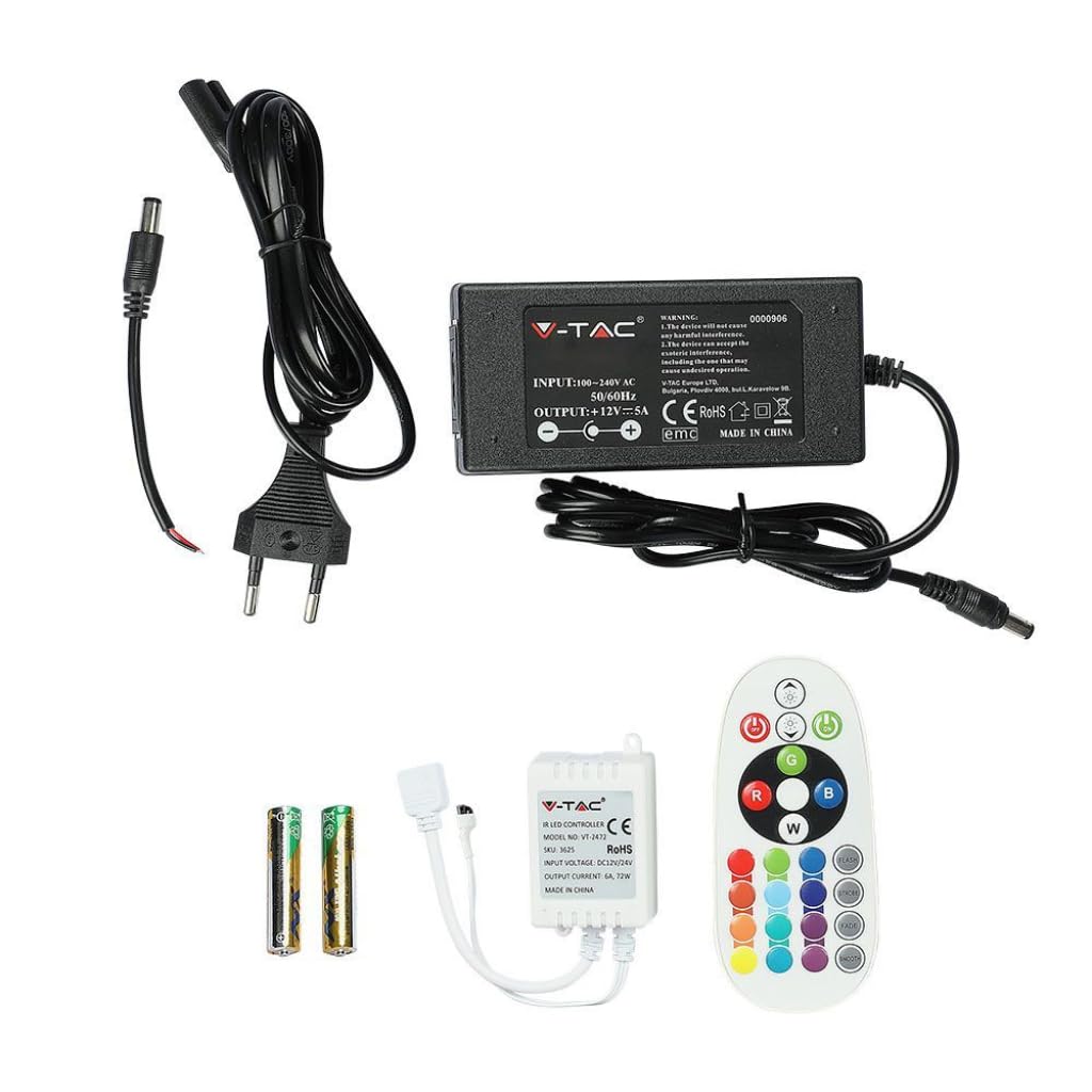 VT-5050 60 7W LED STRIP LIGHT COLORCODE:RGB SET IP20 EU PLUG