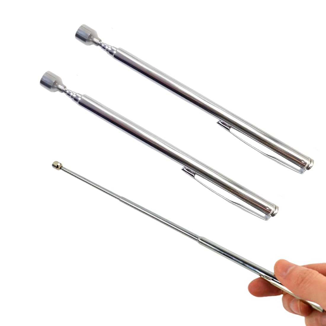 WUSJCOF 2 herramienta telescópica, elevador de acero inoxidable, varilla magnética extensibles, agarrador para tornillos, tuercas, llaves y piezas metálicas, imán ideal para taller y hogar