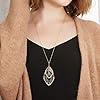 Mecool Triple Layer Pendant Necklace Long Statement Necklace Pendant Long Sweater Chain, Glass, Crystal #1