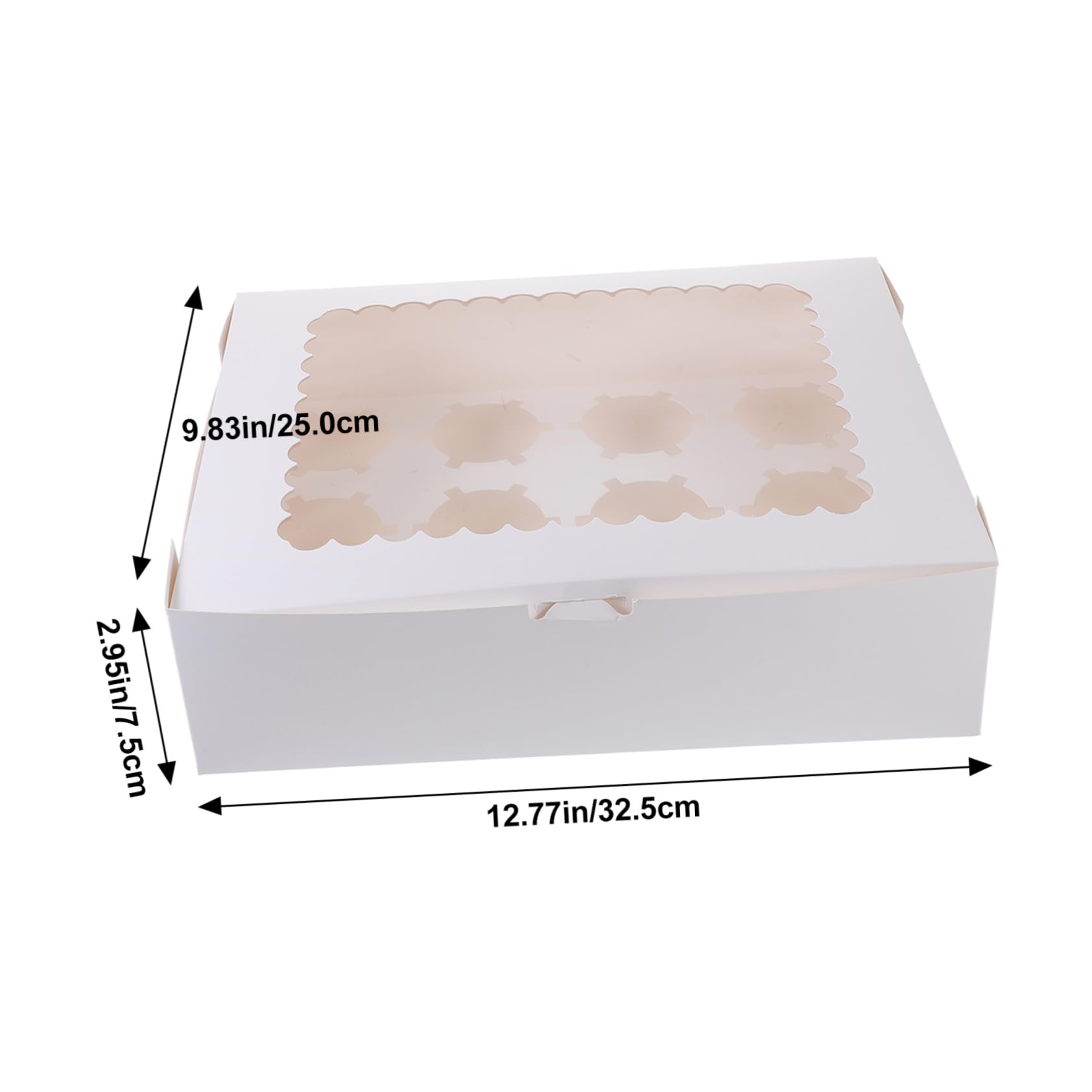 OKUMEYR 12 Hole Cup Cake Boxes Versatile Cake Packaging Boxes Ideal for Parties Window View