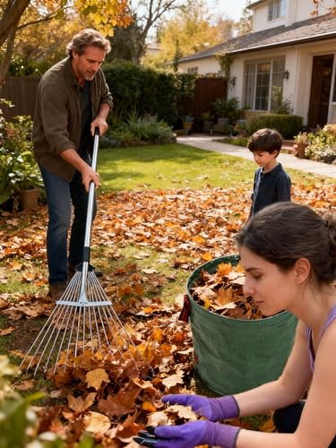 Rastrillo de jardín ajustable con bolsa y guantes miniatura 2