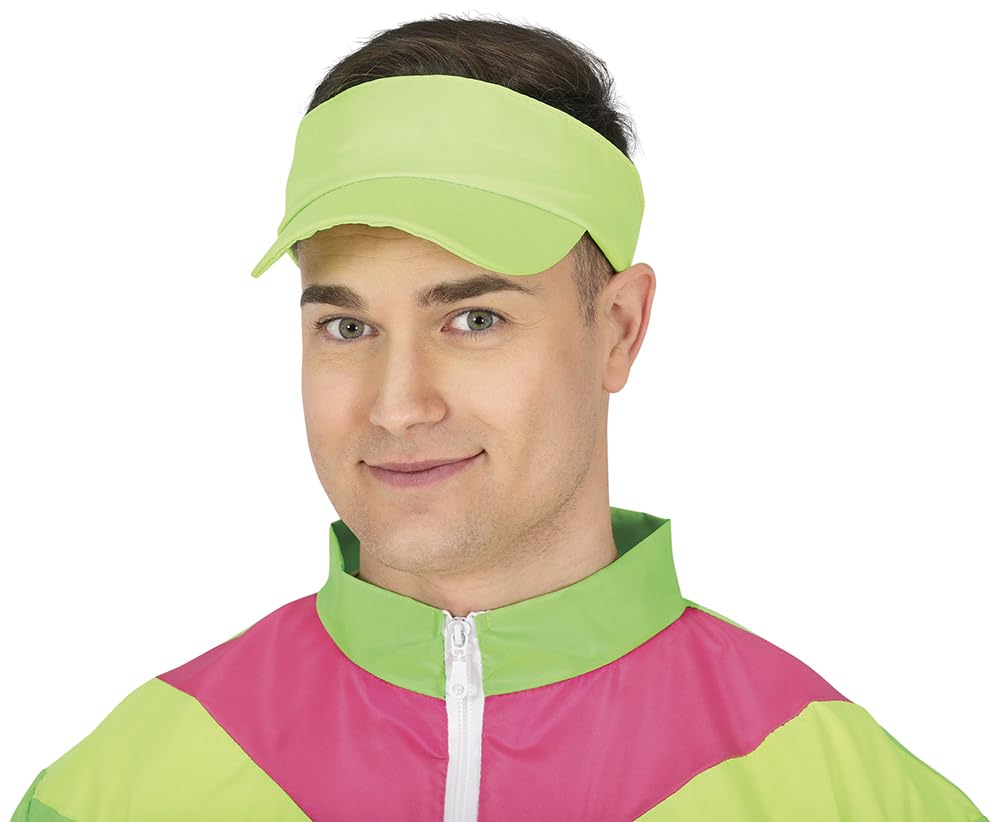 FIESTAS GUIRCA | Neon Green Cap - Fancy Dress Accessory for 80s Parties and Sports Events - Ideal for Unisex Adults - Perfect for Carnival and Halloween - Green