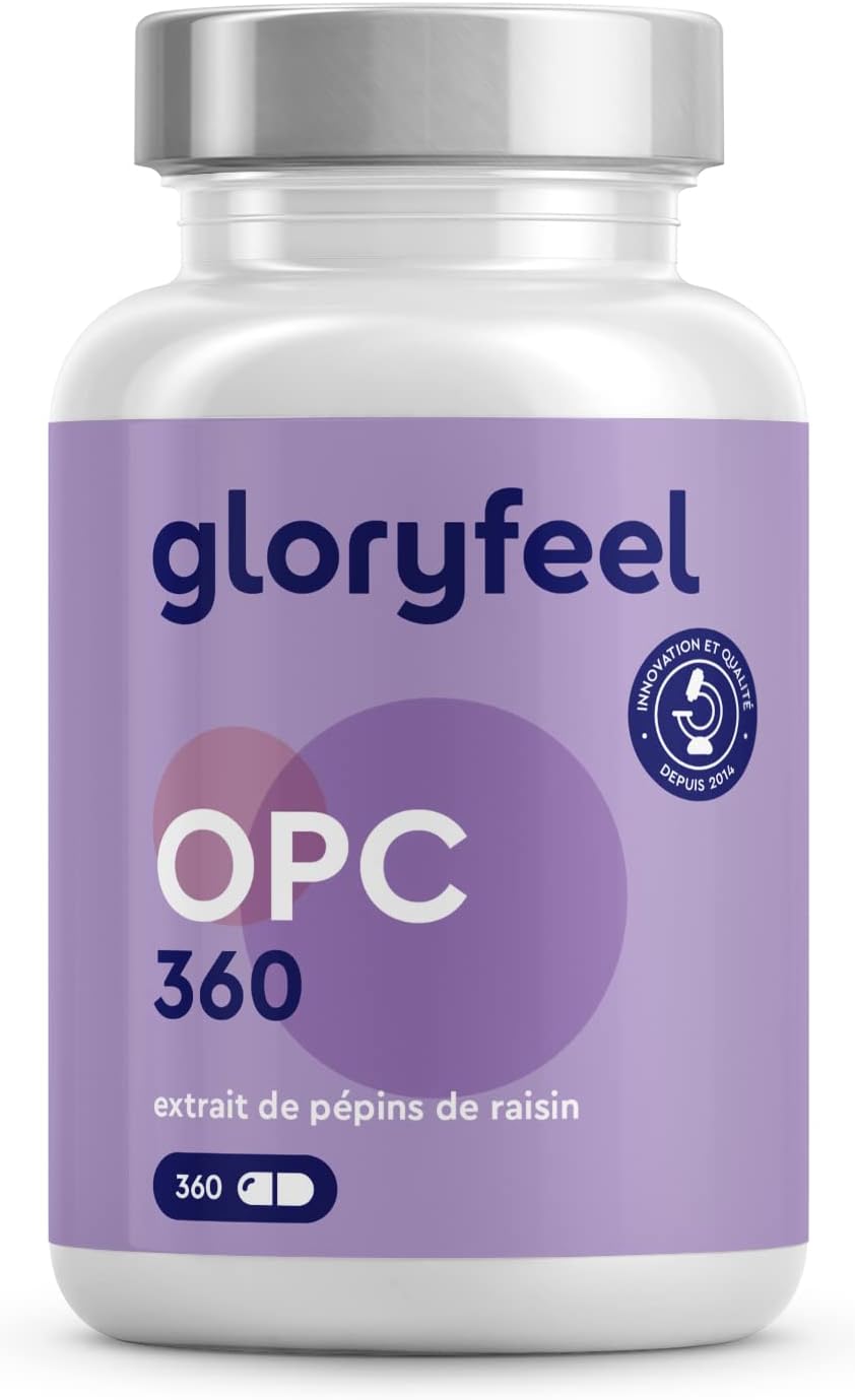OPC Extrait de Pépins de Raisin 1000mg, 360 Capsules Végétaliens