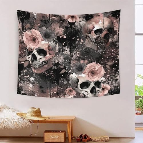 Tapisserie murale crâne 3D pour masquer un mur vide sans travaux 180x230
