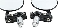 Vista 5 de TCT-MOTORPARTS Espejos de extremo de barra de mango redondo de 3 "negro de 7/8 pulgadas, aptos para Cafe Racer Bobber Bike Honda GROM MSX125
