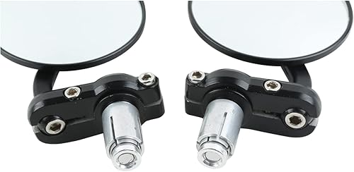 Miniatura 5 de TCT-MOTORPARTS Espejos de extremo de barra de mango redondo de 3 "negro de 78 pulgadas, aptos para Cafe Racer Bobber Bike Honda GROM MSX125