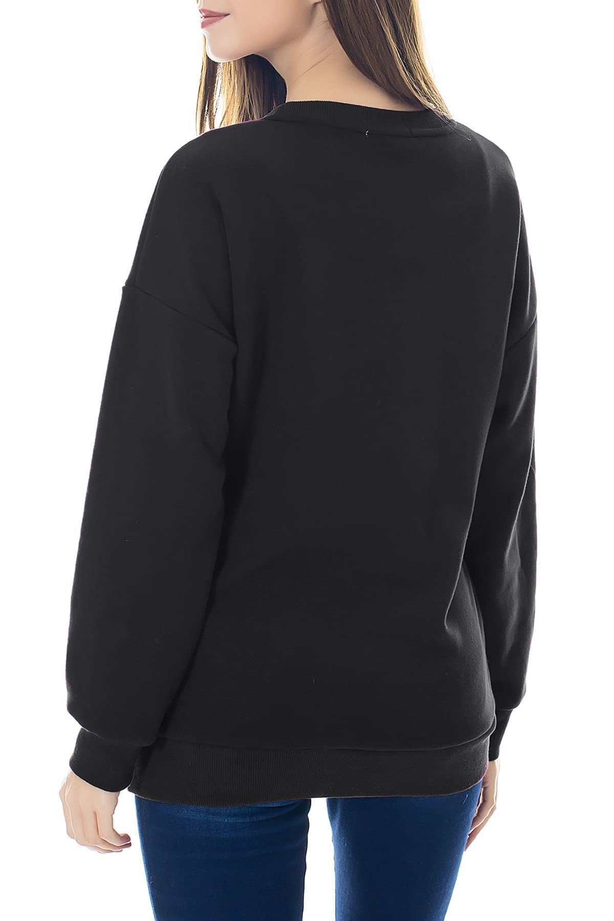 Smallshow Felpa per Allattamento in Lana Top per Allattamento con Maniche Lunghe Black L