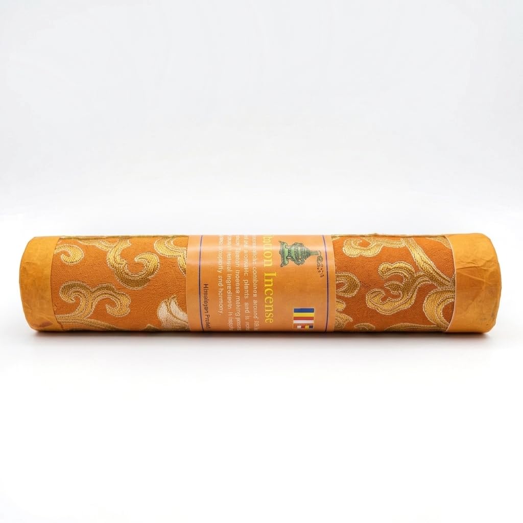 Natural Tibetan Incense Sticks – Organic Herbal Blend, Hand-Rolled In Nepal – Earthy & Authentic Aroma (Orange)