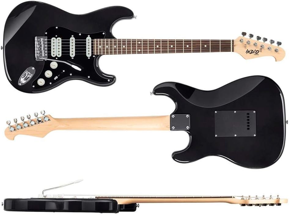 Monoprice Indio Series California Classic 6 String Solid-Body Ambidextrous Black, (610370)