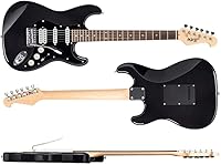 Vista 3 de Monoprice Indio Series California Classic 6 cuerdas de cuerpo sólido ambidiestro negro, (610370)