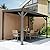 Domi 8’x10’ Lean-to Gazebo, Hardtop Wall-Mounted Gazebo Pergola with Sloping Galvanized Steel Roof and Upgraded Drainage System, Outdoor Permanent Metal Shelters for Patio Backyard Deck, Grey