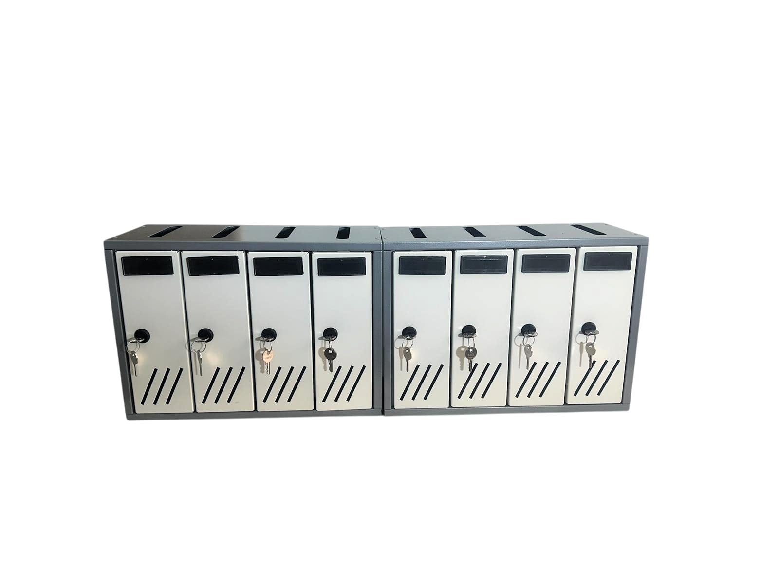 BOXOB Cassetta Postale condominiale Serenity –993 Grigio- Bianco (Grigio - Bianco, Comparti 8)