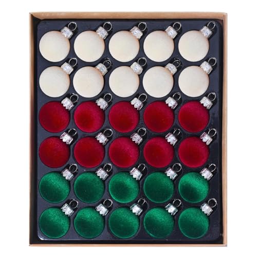 Zetqhuu Juego De Bolas Navideñas,Conjunto de Bolas Afelpadas Irrompibles para Árbol - 30 Piezas Decoraciones Navideñas Decoración del Hogar para Navidad Interior Exterior Jardín Pared Boda Dormitorio