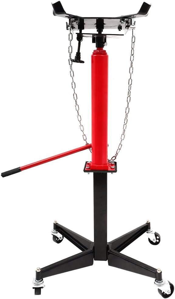1/2 Ton (1000 lbs) Capacity Hydraulic Telescoping Transmission Jack: 360°Swivel Wheel, Garage/Shop Lift Hoist, Red for Transmission from car or Light Truck, Manual or Automatic TR4053-3 Torin OCPTY