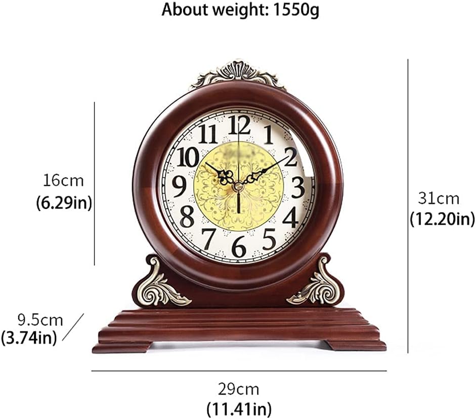 Documented Table Standing Clock Desk Clock Chinese Retro Clock House Living Room Bedroom Decoration Table Watch Desktop Ornaments Little Table Clock Interior Decoration Clock (Size: B) (A)
