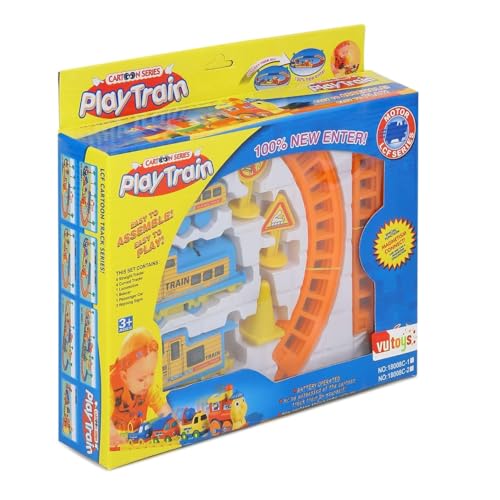 Image of Battery Powered Express Train Toy Set for Boy | Railway Track Set with Engine & Coaches | 14 PCS Educational Play Train Toy