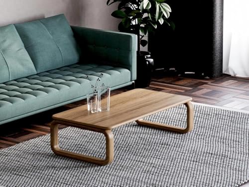 Image of Solid Sheesham Wood Coffee Table, Wooden Center Table for Living Room, Rectangular Modern Coffee Table with Natural Finish Durable Furnitures (Mango Wood, 46x20x18inch)