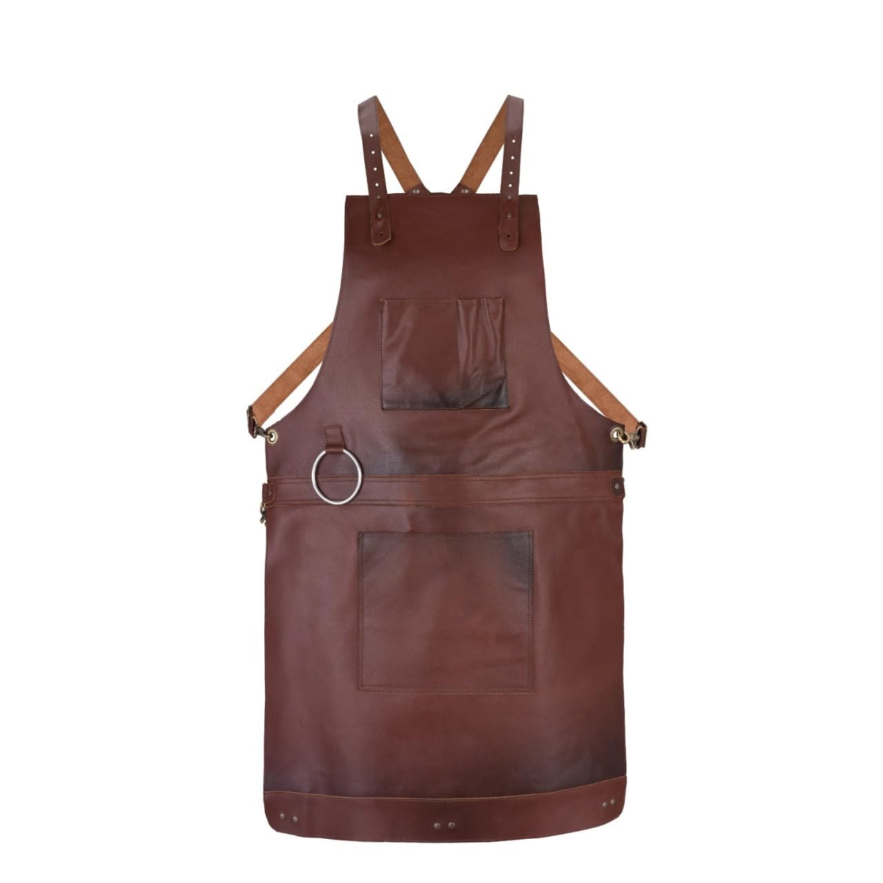 Tan Real Leather Apron Butcher Apron - Cook, BBQ, Cooking, Hairstylist, Bid, Cheff apron