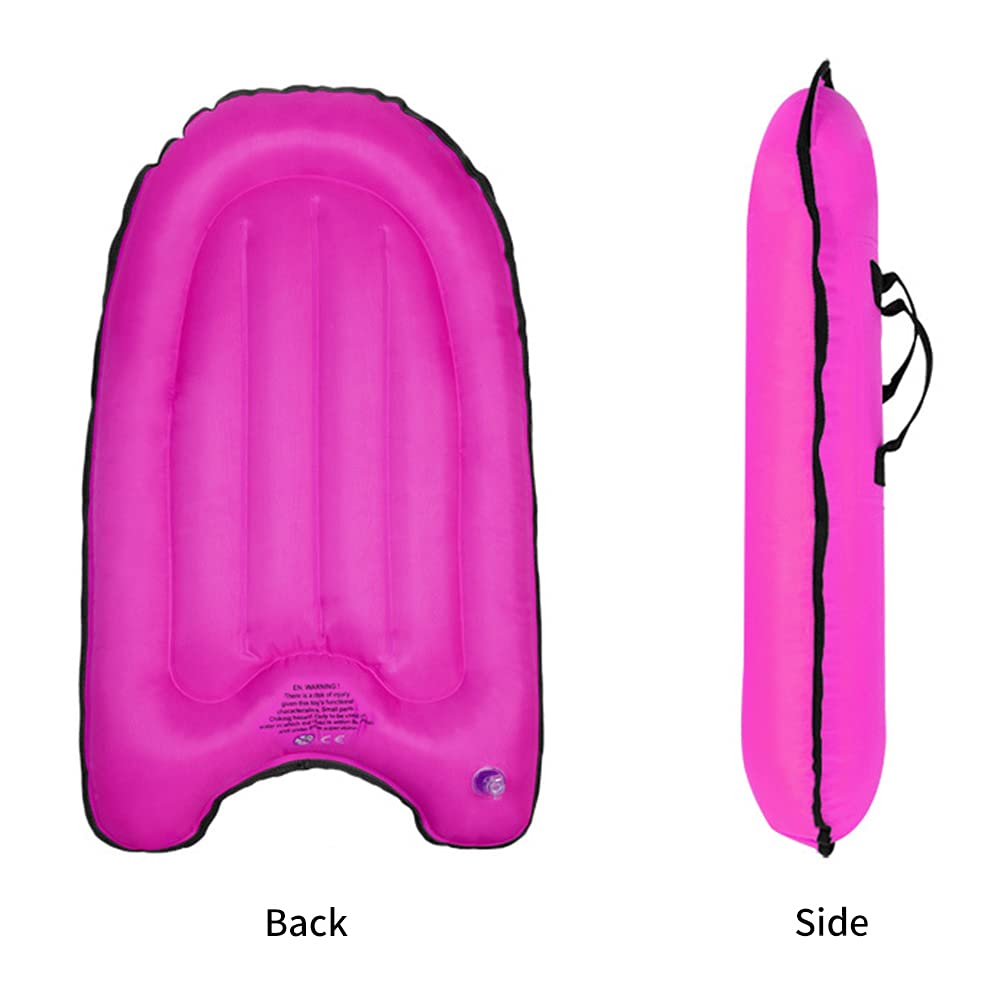Planche de Surf Gonflable, Bodyboard Gonflable Planche de Surf Gonflable LéGèRe et Portable avec PoignéEs,Planche de Surf pour Enfant e Adulte,pour samuser en été dans leau(Rose)