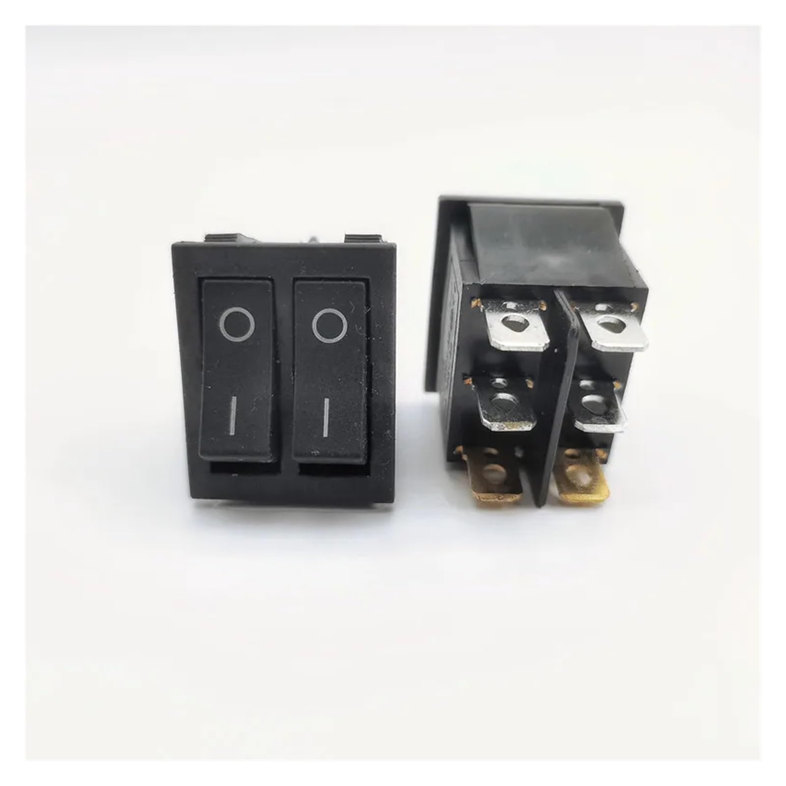 AUOQKQUT 1PCS KCD8 6PIN black 16A 250V 20A 125V Double Light Switch Rocker Switch ON-OFF KCD6