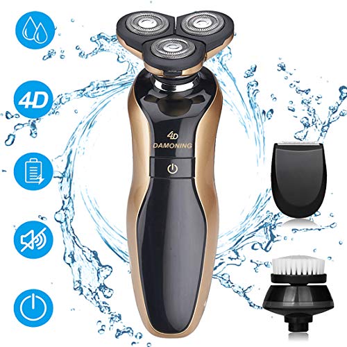 Electric Shaver for Men, 4D Rechargeable IPX7 Waterproof 4 in 1 Men's Rotary Shavers Wet and Dry Electric Shaving Razors for Husband, Father and Son Gift