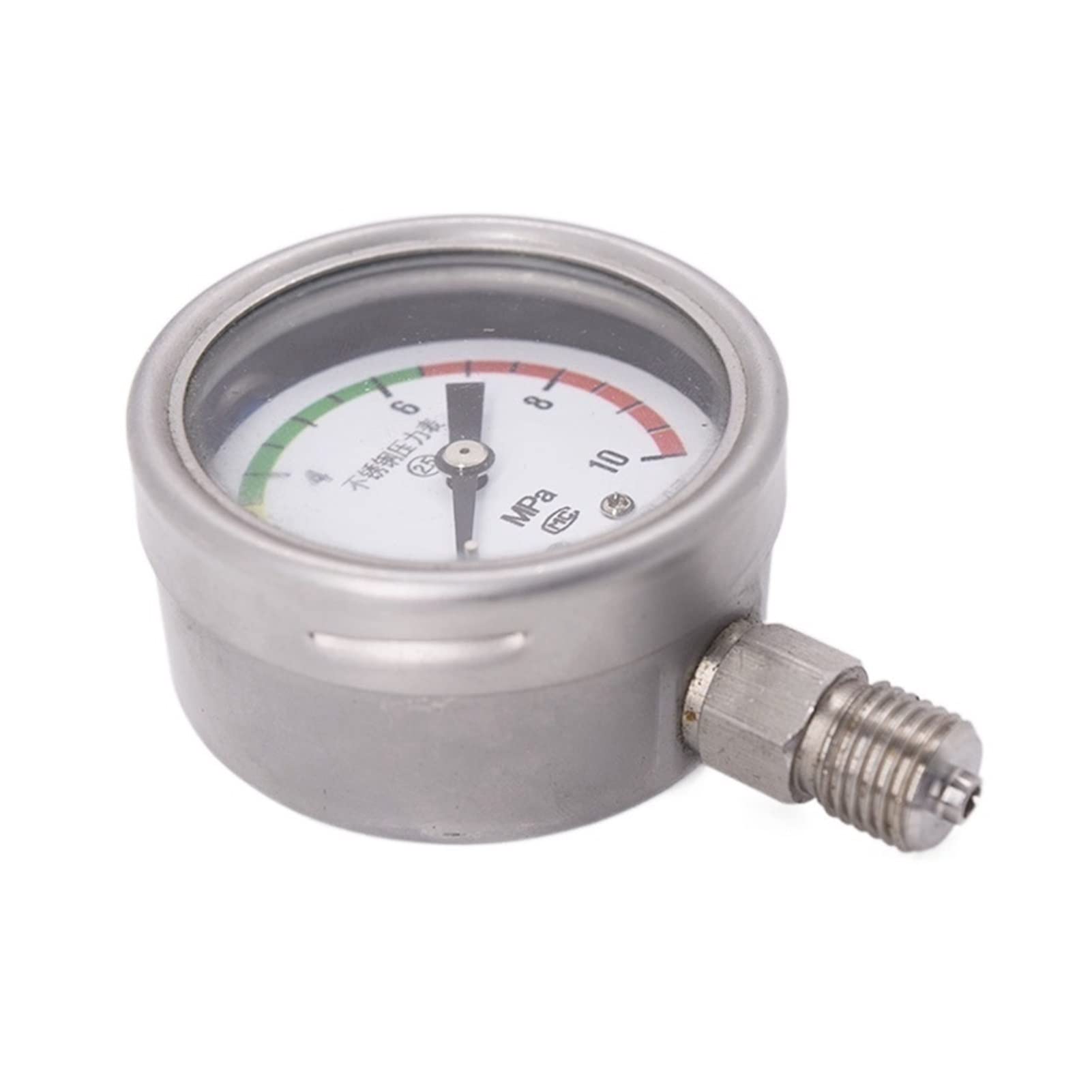 Messwerkzeug Druckmesser Ölgefüllter Druckmessgerät stoßfestes Edelstahl-Manometer (Color : Blanco, Size : 0~60)