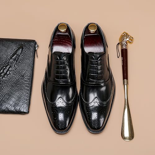 Men's Business Casual Dress Shoes Classic Wingtip Lace-Up Brogues Modern Formal Leather Oxfords2