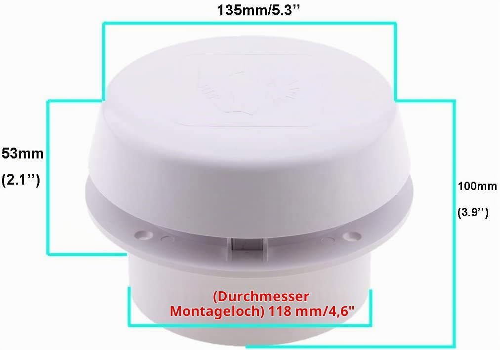 Namvo 12V Mushroom RV Dachlüftungsventilator Wasserdicht für Wohnmobilanh?nger Smoke Dome, wei