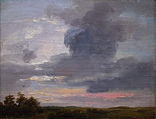 Tableau étude de nuages sur un paysage plat par Johan Christian Dahl poster chambre 60x90cm