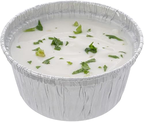 Restaurantware Foil Lux - Tazas de crema Brulee de 4 onzas, 100 moldes desechables congelables, tapas planas se venden por separado, tazas de