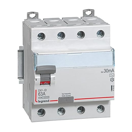 Legrand 411662E, Interruptor Diferencial, 4P, 63 A, sensibilidad de 30mA, clase AC, DX3