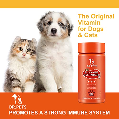 Multivitamin For Dogs And Cats, 200 Soft Chews, Dog Multivitamin For Skin And Coat Health, Joint Health, Improved Digestion, Antioxidants, Support A Healthy Immune System #TOP4