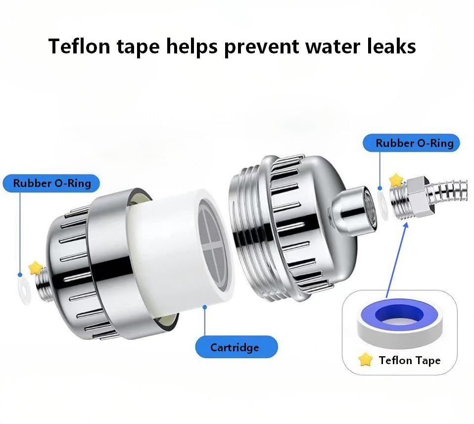Image of Showerhead Filters with 2 Pack Cartridges, Hard Water Softener, 99% Remove Chlorine, Heavy Metals and Harmful Impurities, High Output Filters for Improving Skin & Hair, Chrome Finish