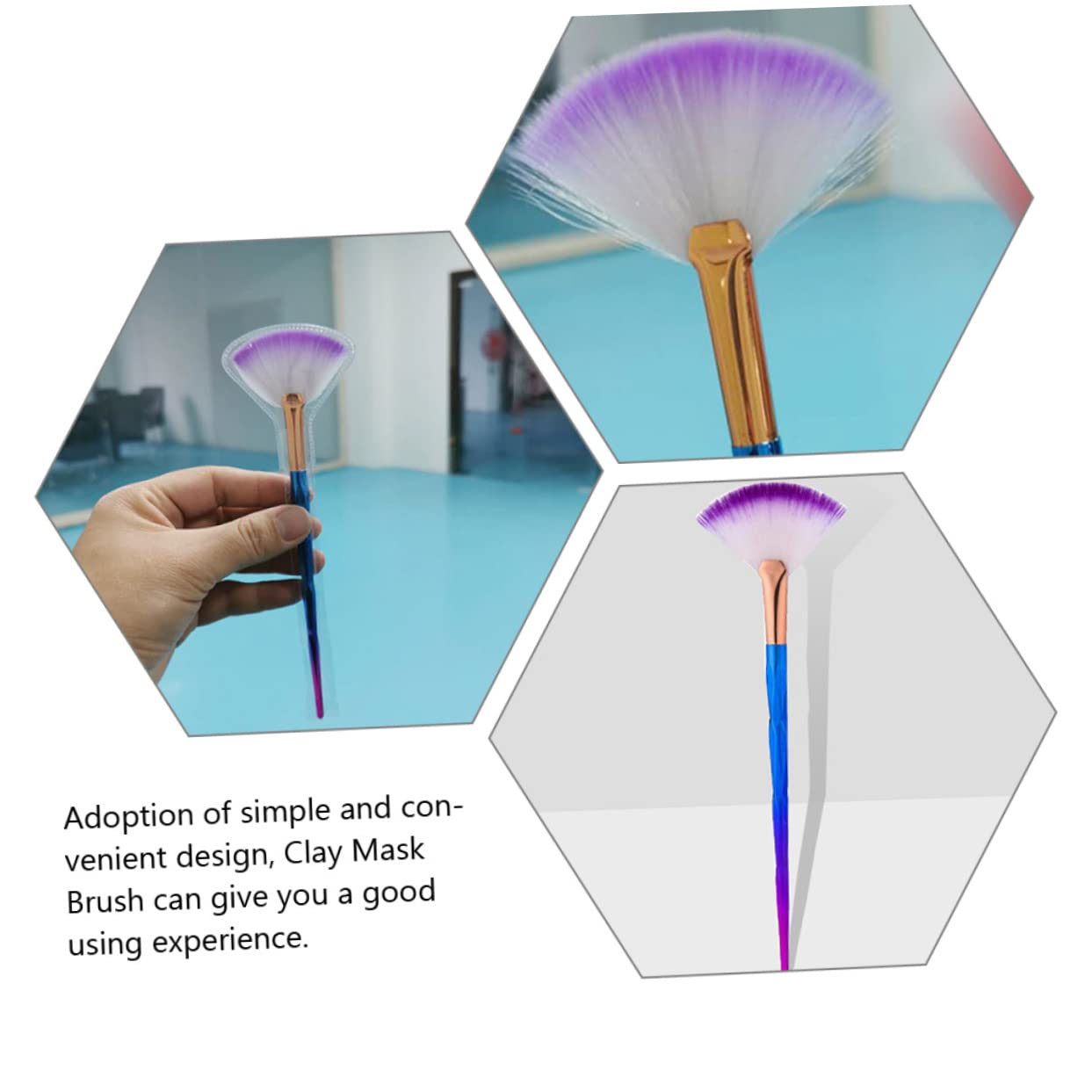 MAGICLULU 4 Set Di Pennelli Per Il Trucco Applicatori Riutilizzabili Pennelli Per Il Trucco A Ventaglio Per Creme Lozioni Maschere Di Facili Da Pulire 6 Pezzi*4