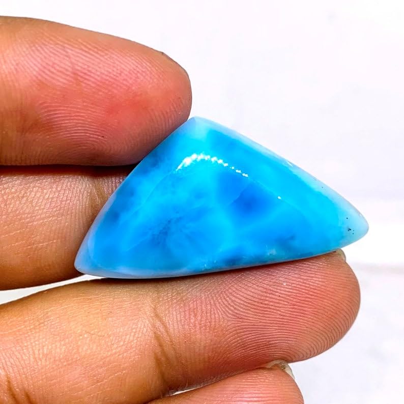 Pierre Larimar de qualité supérieure en cabochon triangle 35 mm pour bague