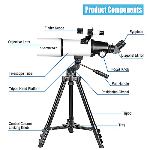 Telescopio CELTICBIRD 80x600mm Altazimutal con Kit Accesorios miniatura 6