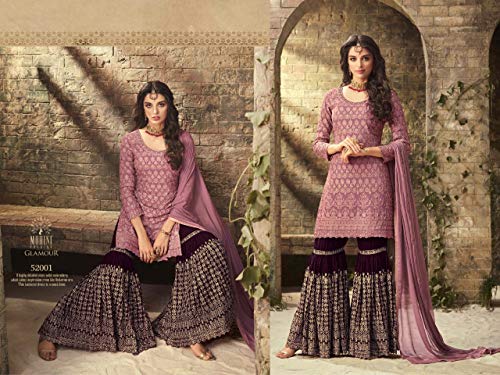 Image of ZIYA Fashion Women's Collection Mohini Indian /Pakistani Sharara Palazzo Suit Set - Pink (L- 42)