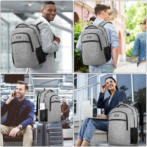 Image of BIKROD Grey Backpack for School Teen Boys Colleges Bookbag Water Resistant Back Pack for Men and Women Fits 15.6 IN Laptop