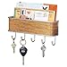 mDesign Colgador de llaves con estante para uso variado - organizador de llaves en metal resistente mate con detalles en madera - con práctico estante cerrado para correo, revistas y celulares